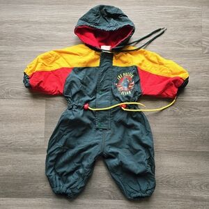 *SOLD*Colorful Hooded Baby Jumpsuit